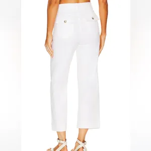 Spanx Twill Cropped Wide Leg Pants in Bright White thumbnail 4