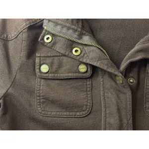 Lauren Ralph Lauren Petite Brown Cotton Utility Jacket Full Zip Snap Small P/P thumbnail 10