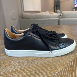 Quince Womens 100% Leather Everyday Sneaker Black White Low Top Size 8 thumbnail 4