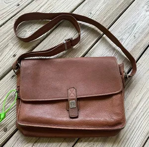 Gucci Vintage Brown Leather Messenger Crossbody Bag Est. 1970's Era thumbnail 1