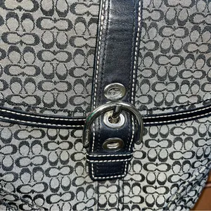 COACH monogram crossbody bag. Black and grey thumbnail 9