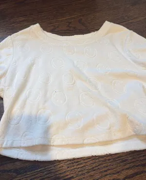 aerie white shirt smiley faces thumbnail 1