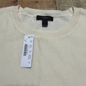 J. Crew NEW Womens Cream 100% Cotton Tie Front Crewneck Sweater Sz S Lightweight thumbnail 5