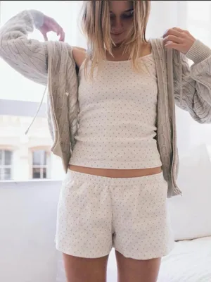 Brandy Melville Cream Micro-Print Floral Lounge Shorts thumbnail 2