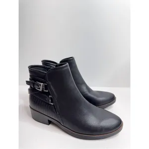 BareTraps Boots‎ Size 5.5 Black Ankle Booties Rider Style Block Heel NEW thumbnail 2