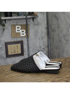 NWT Franco Sarto Toba Mule Slip On Square Toe J8092S1 Black Woven 9M thumbnail 10