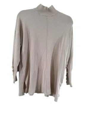 Women's Anne Klein Beige Mock Neck Sweater M thumbnail 8