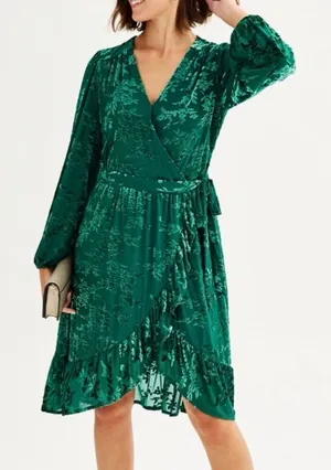 Draper James RSVP NWT velvet burnout faux wrap dress size small thumbnail 1
