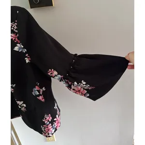 Lane Bryant Blazer Floral Bell Sleeve Open Front Jacket Multi Color Size 14/16‎ thumbnail 4