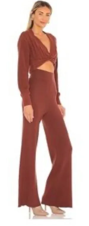 Free People Emilie Sweater Set in Cherry Cola NWT $168 casual revolve fall knit thumbnail 1