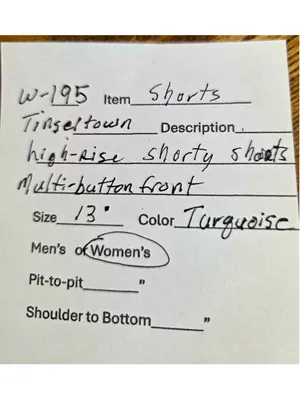 Tinseltown Women’s High Rise Button Fly Stretch Denim Shorts Turquoise Size 13 W thumbnail 5