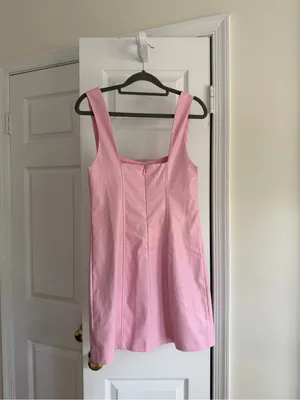 Show Me Your Mumu Pink Faux Leather Square Neck Mini Dress S thumbnail 11