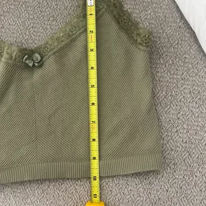 Olive Green Ribbed Lace Trim Crop Top Bralette Festival Y2K Women’s thumbnail 4