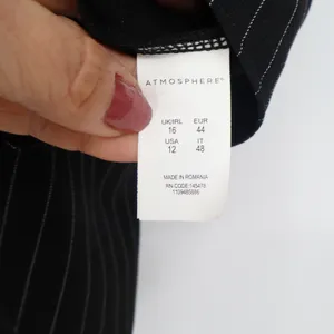 Atmosphere Skirt Womens 12 Ruffle Hem Black Pinstripe Career Excellent thumbnail 3