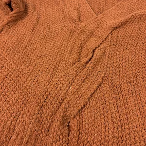 Free People Sweater Womens XL Orange Wrap Oversized Collarless Relaxed Open-Knit thumbnail 3