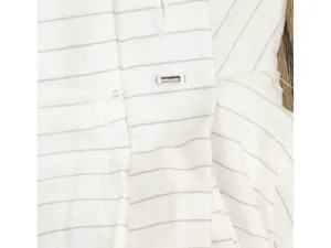 NEW Calvin Klein Pinstriped Pleated Linen Blend Lined Pants White / Khaki 16 thumbnail 8