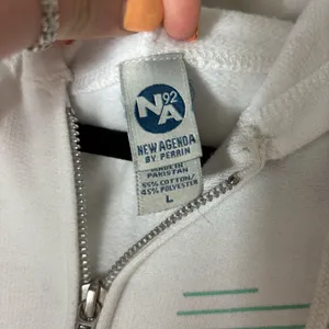 Lake Tahoe White Zip Up Hoodie Womens Large Graphic Full Zip Sweatshirt thumbnail 3
