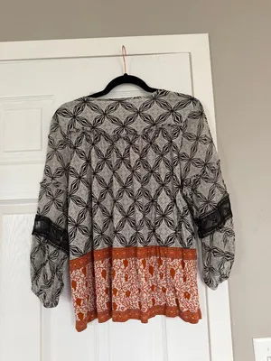 Anthropologie Boho Bohemian Embroidered Top Blouse Summer thumbnail 8