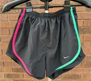 Nike Dri-Fit Tempo 10K Running Shorts Women Black Multi Color Stripe Size Small thumbnail 1