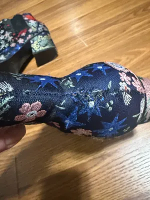 Indigo Rd. embroidered floral ankle booties block heel size 8. thumbnail 6