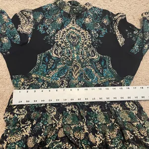 Free People XS Lady Luck floral paisley bell sleeve tunic dress TLS1 3479 thumbnail 6