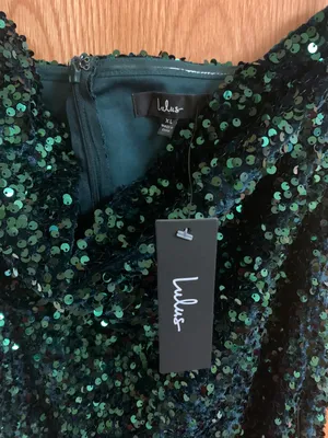 Lulus Everlasting Radiance Emerald Sequin Strapless Feather Maxi Dress thumbnail 4