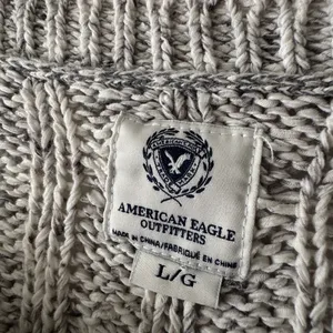 American Eagle Marled Gray Chunky Knit Y2K‎ Sweater thumbnail 4