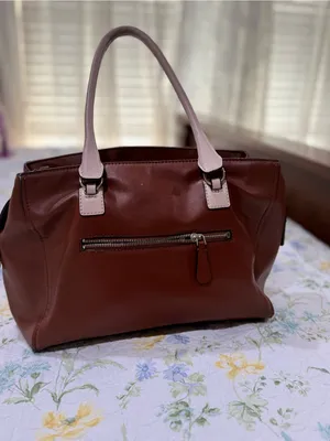 GUESS Brown Tote with Light Pink Handles thumbnail 3