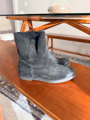 Ugg Josefene black oiled suede flat ankle combat Moto boots 8 thumbnail 20