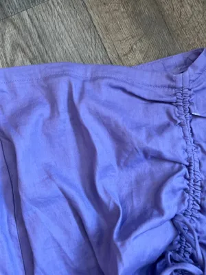 By Anthropologie Ruched Side-Slit‎ Linen Midi Skirt thumbnail 12