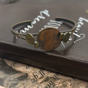 Vintage 1973 Penny Bracelet Boho Coin Cuff Americana Adjustable thumbnail 2
