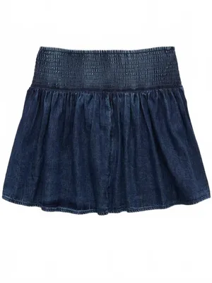 AE High-Waisted Dipped-Waist Mini Skirt American Eagle NWT Dark Wash XL thumbnail 4