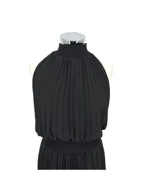 Halogen Pleated Sleeveless Cocktail Party Dress Black Size Large NWOT thumbnail 2