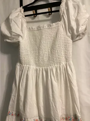 Rachel Zoe Puff SleeveTiered smock Dress Floral Embroidery Cottagecore,Romantic thumbnail 3