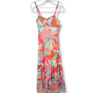 NEW Alexis x Target Limited Edition Multi Floral Vibrant Tiered Maxi Dress XXS thumbnail 6