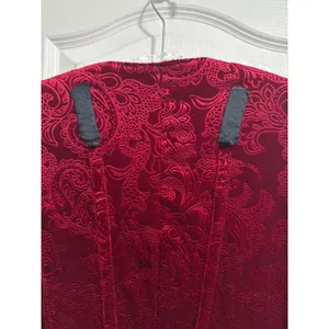 Spirit Halloween Maroon Velvet Brocade Chain Dress Gothic Ren Faire Goth Cosplay thumbnail 4