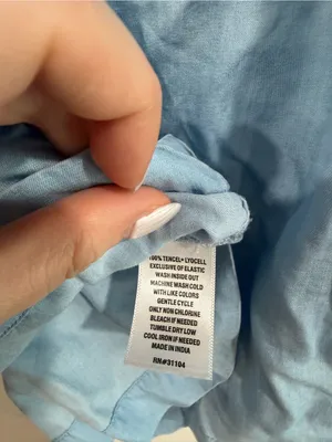 crown & ivy Light Blue Smocked Ruffle Sleeve Blouse thumbnail 7
