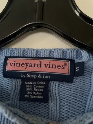 Vineyard Vines Blue Cable Knit Sweater Small Preppy Old Money Quiet Luxury thumbnail 3
