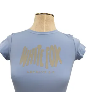 White Fox Boutique Archive 6.0‎ Baby Tee Sky Blue Shirt Short Sleeve Size XXS thumbnail 4
