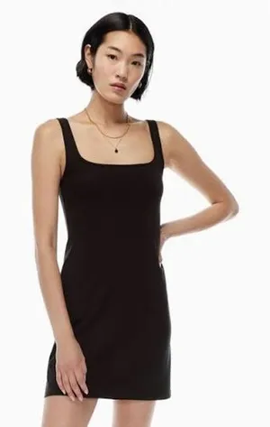 Aritzia WILFRED Trance Mini Dress Black MINIMALIST Tank Sleeveless Size Small S thumbnail 1