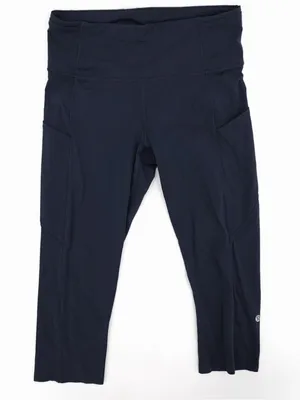 Lululemon Navy High-Waist Athletic Capri Leggings with Pockets thumbnail 1