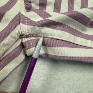 J Crew Everyday Wide Leg Ankle Jeans Womens 24 Purple Striped High Rise New thumbnail 13