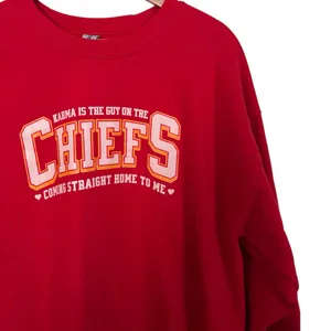Gildan Taylor Swift Karma Is the Guy On the Chiefs Crewneck Sweatshirt thumbnail 1