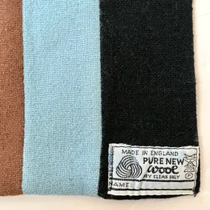 Vintage Pure New Wool Colorful Striped Reversible Muffler Scarf Made in England thumbnail 3