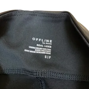 Offline By Aerie‎ S Real Luxe Black Faux Leather High Rise Leggings Sleek thumbnail 3