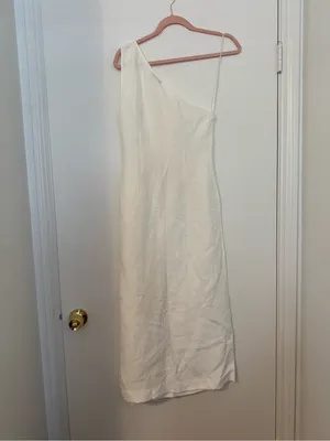 NWT Madewell One-Shoulder Midi Dress in Lighthouse White Size 2 thumbnail 10