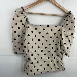 H&M Polka Dot Puffy Sleeve Crop Top size Medium thumbnail 6