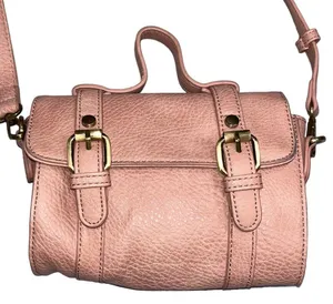 Anthropologie Aidy Pink Faux Leather Barrel Bag thumbnail 4