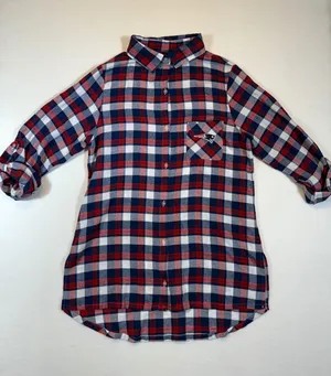 NFL New England Patriots Flannel Shirt Womens Large thumbnail 1