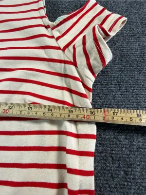 Maeve Anthropologie Dress Small One Shoulder Stripe Red White Summer Party Boat thumbnail 5